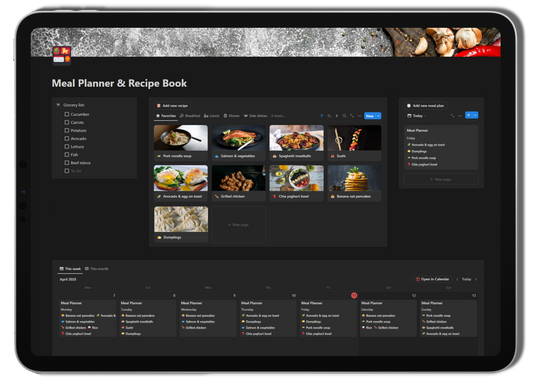 Notion Meal Planner & Recipe Book